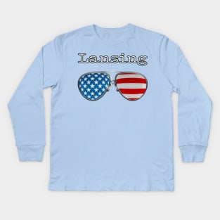 USA PILOT GLASSES LANSING Kids Long Sleeve T-Shirt